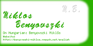 miklos benyovszki business card