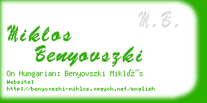 miklos benyovszki business card